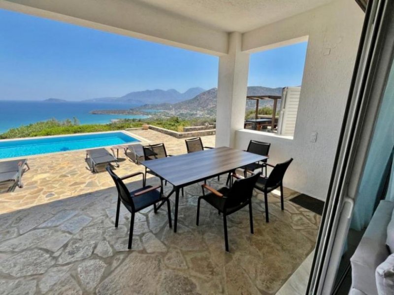 Kalo Chorio bei Agios Nikolaos MIT VIDEO! Kreta, Kalo Chorio: Elegante freistehende Villa mit Meerblick zu verkaufen Haus kaufen